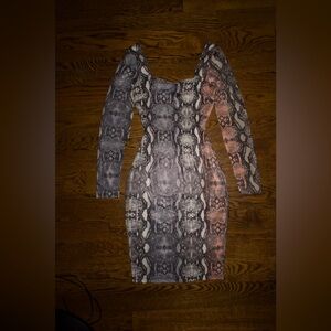 Snakeskin Print Bodycon Dress